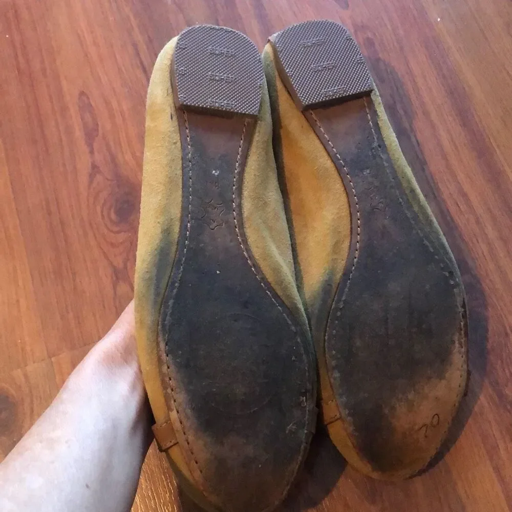 Tory Burch tan suede ballet flats size 8